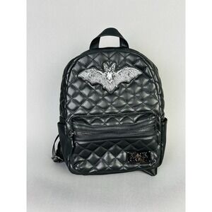 Black Craft Cult Halloween Bat Mini‎ Backpack Faux Leather Quilted NEW (Read)